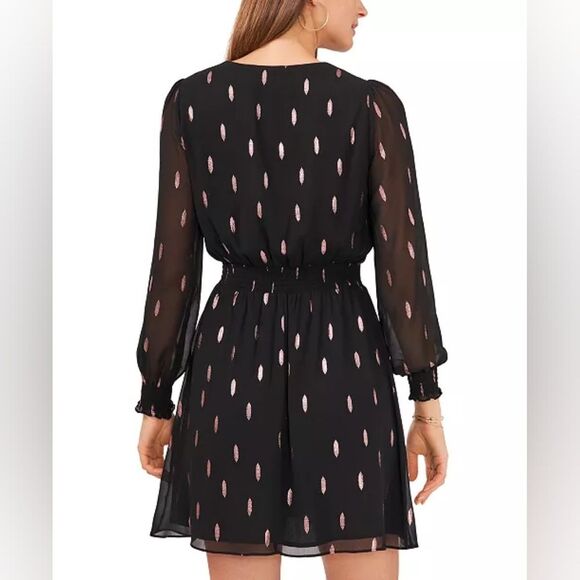 MSK Rich Black Chiffon V-neck Dress. Size PS - Picture 15 of 16